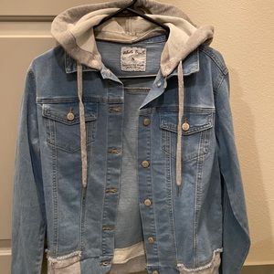 Denim  jacket hoodie NWOT